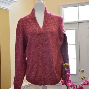 Red heather womens pull over sweater